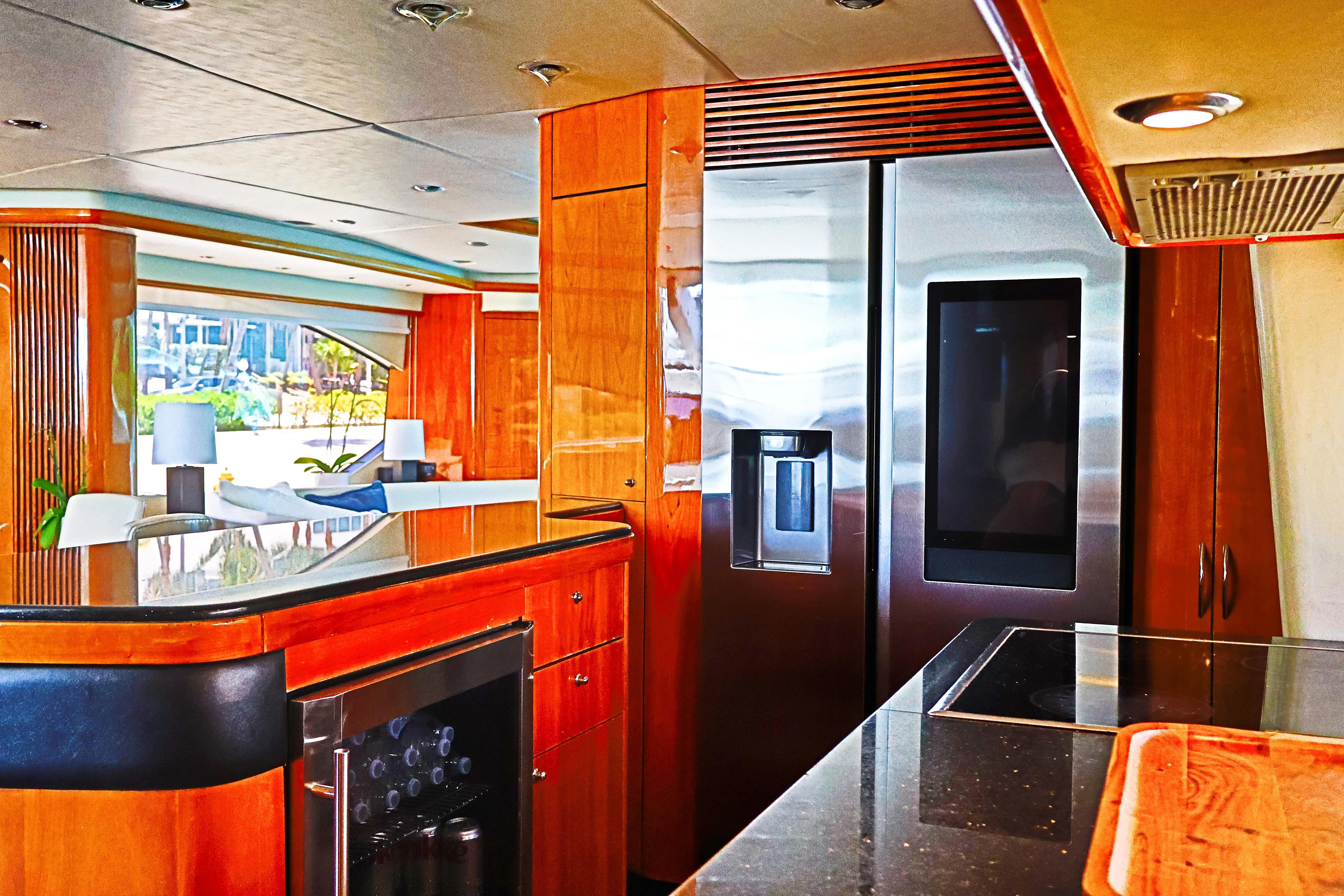 90ft Sunseeker Deep Blue galley
